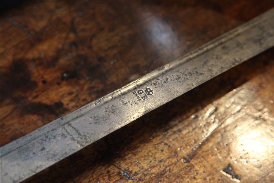 An 18th century Scottish basket hilted backsword,